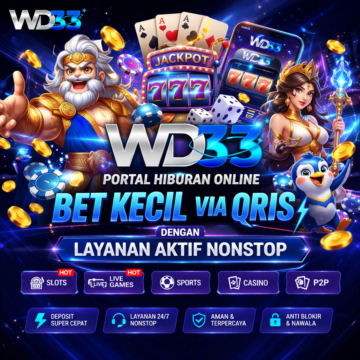 WD33 – Portal Hiburan Online Bet Kecil via QRIS dengan Layanan Aktif Nonstop